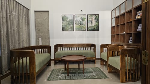 Customer photo review of Jungle Landscape, Mughal Garden Wall Art Set of 3 Home Decor Painting.