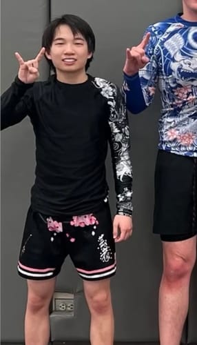 Customer photo review of Cherry Blossom Grappling Shorts