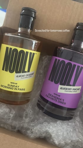 Customer photo review of Blueberry Coffee Syrup