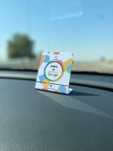 Customer photo review of Google Review Stand - RATECARDS™