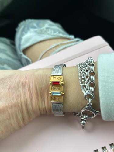 Customer photo review of Mesh charm name gold