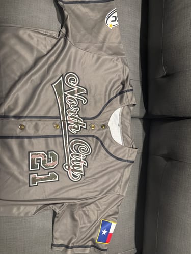 Customer photo review of Custom Olive Personalized Camo Font Authentic Baseball Jersey