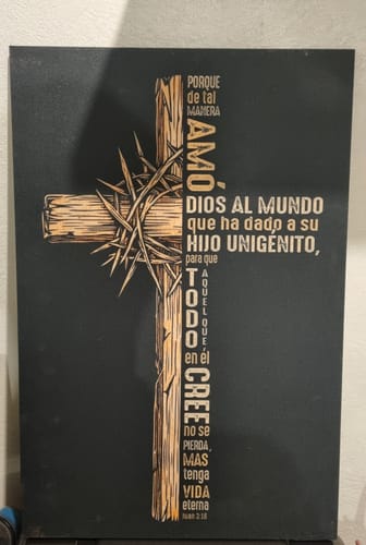 Customer photo review of JUAN 3.16 (CRUZ) CUADRO DECORATIVO