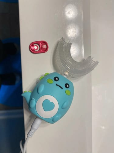 Customer photo review of Children U-shaped Electric Toothbrush 360 Degrees Smart Cartoon Kids silicone Toothbrush Automatic Rechargeable Sonic Toothbrush