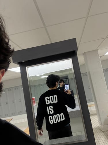 Customer photo review of God Is Good Crewneck