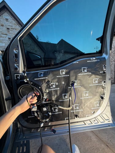Customer photo review of SoundSkins | 2021+ Ford F-150 4-Door Sound Deadening Vehicle Specific Kit | SSK-F1504DRV3 | 3 Layers (Acoustic Foam, Foil, Rubber Butyl), 30 sq ft