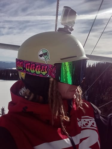 Customer photo review of Goggle Strap - Psychedelic (Pre-Order)