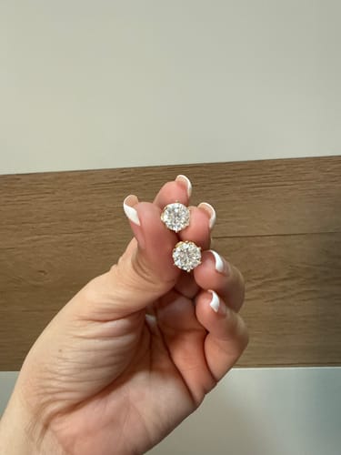 Customer photo review of Nahla Moissanite Earrings