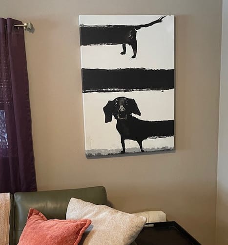 Customer photo review of SAUSAGE DOG CANVAS