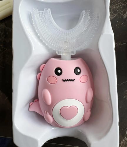 Customer photo review of Children U-shaped Electric Toothbrush 360 Degrees Smart Cartoon Kids silicone Toothbrush Automatic Rechargeable Sonic Toothbrush