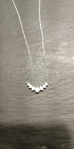 Customer photo review of Moissanite Necklace for Woman Wedding Fine Jewely with Certificates 925 Sterling Sliver Plated 18k White Gold Necklace