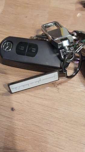 Customer photo review of Kennzeichen Schlüsselanhänger Mini Nummernschild Metall