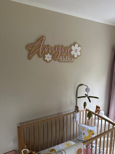 Customer photo review of Popped Two names with Flowers Name Plaque