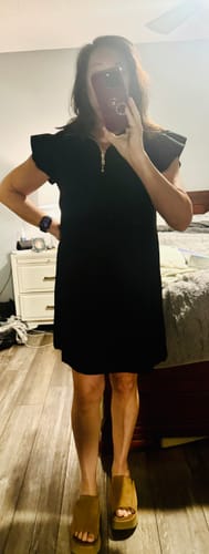 Customer photo review of SSYS Reese Flutter Sleeve Air Dress In Black *FINAL SALE*