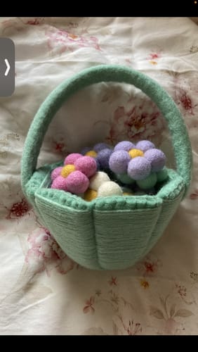 Customer photo review of Petite Teal Felt Easter Basket