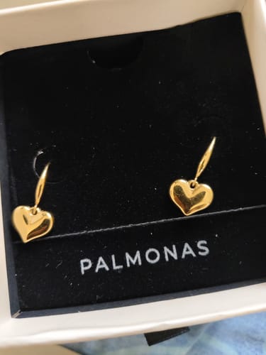 Customer photo review of Dangling Heart Earrings