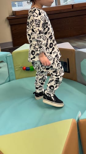 Customer photo review of Organic Ribbed Set in Cool Kid