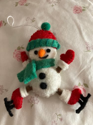 Customer photo review of Felt Christmas Snowman Ornament