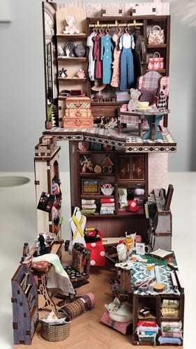 Customer photo review of Sewing Room DIY Wooden Book Nook Shelf Insert