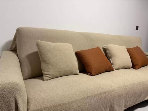 Customer photo review of Cotton Soft Sofa Protector - Pet & Scratch Resistant Slipcover, Easy Wash Durable Furniture Cover
