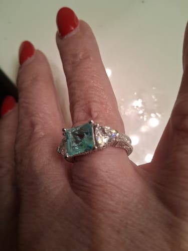 Customer photo review of Tidal Embrace Ring - Aquamarine