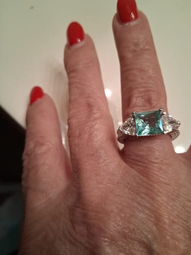 Customer photo review of Tidal Embrace Ring - Aquamarine