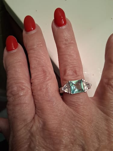 Customer photo review of Tidal Embrace Ring - Aquamarine