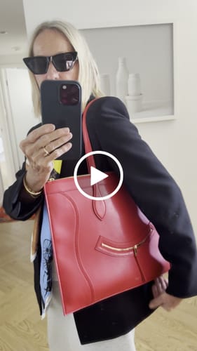 Customer video review of Celine 2026 Flat Cabas New Luggage Bag Red Calfskin 276209