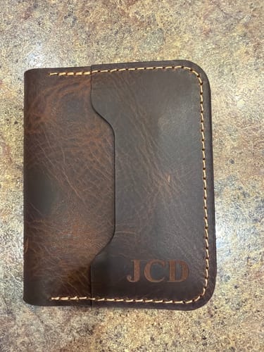 Customer photo review of Minimalist Badge Wallet