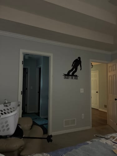 Customer photo review of Enjoy The Ride Snowboarder - Metal Wall Art
