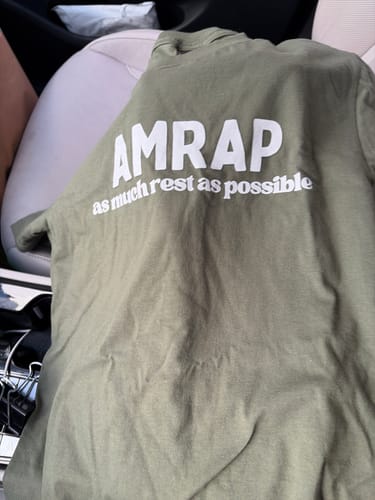 Customer photo review of AMRAP AS MUCH REST T-SHIRT