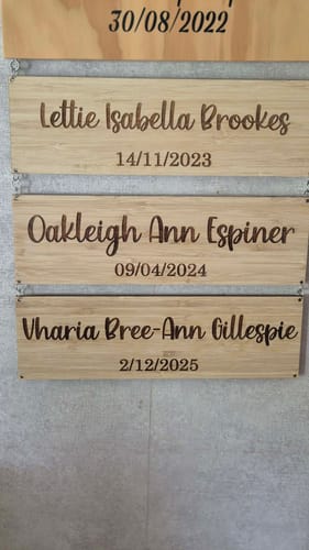 Customer photo review of Hanging Grandchildren Bamboo Sign
