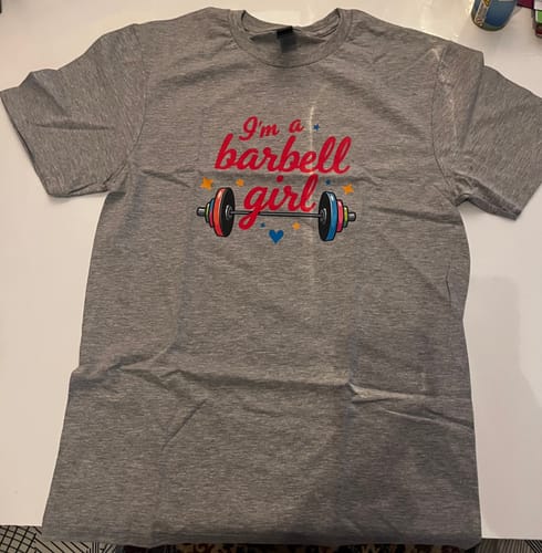 Customer photo review of BARBELL GIRL T-SHIRT