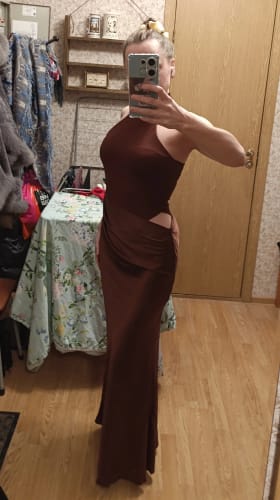 Customer photo review of Alessia Sleeveless Hollow Out Maxi Dress