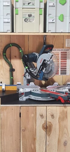 Customer photo review of Bosch Axial Glide Miter Saw Dust Chute (Gen II)
