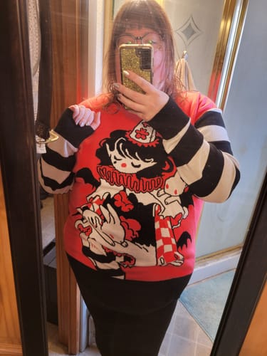 Customer photo review of Vampire Clown Sweater