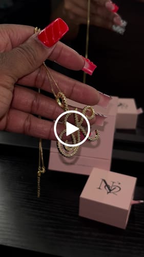 Customer video review of Custom Script initial necklace