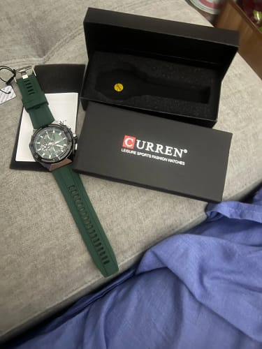 Customer photo review of CURREN Fashionable Sports Multifunctional Chronograph Quartz Watch with Silicone Strap Creative Design Dial Luminous Hands