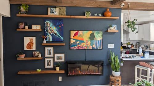 Customer photo review of Rustic Floating Shelves