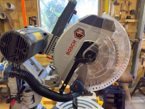 Customer photo review of Bosch Axial Glide Miter Saw Dust Chute (Gen II)