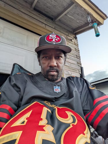 Customer photo review of Men's San Francisco 49ers Ronnie Lott #42 Black 2025 Rivalries Collection Limited Jersey