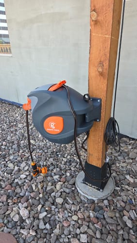 Customer photo review of Retractable Garden Hose Reel-1/2in-100ft