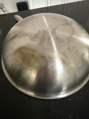 Customer photo review of Hand-Hammered Titanium Wok Pan with Flat Base