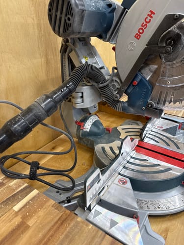 Customer photo review of Bosch Axial Glide Miter Saw Dust Chute (Gen II)