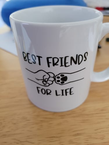 Customer photo review of Girl & Dogs - Life is better with a dog Personalised Mug