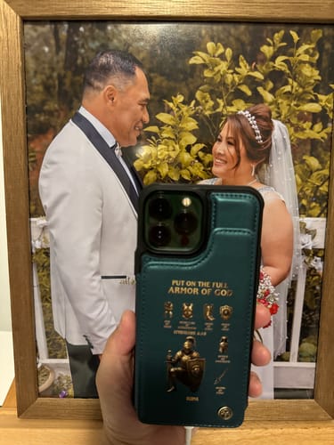 Customer photo review of Put On The Full Amor Of God - Personalized Christian Wallet Phone Case