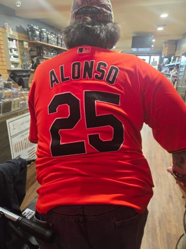 Customer photo review of Men's Baltimore Orioles Pete Alonso #25 Orange 2nd Alternate Limited Player Jersey