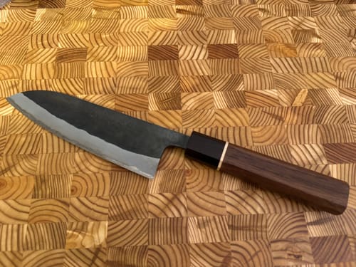 Customer photo review of Shiro Kamo Aogami Super Santoku 170 mm