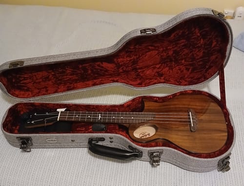Customer photo review of Tenor Ukulele Hard Case suits Kala Revelator Gray Tweed Archtop GTT-AT