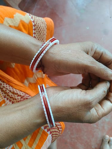 Customer photo review of Red – “Crimson Charm Women’s Bangle” (Pack of 1 Pair) (2 pis)
